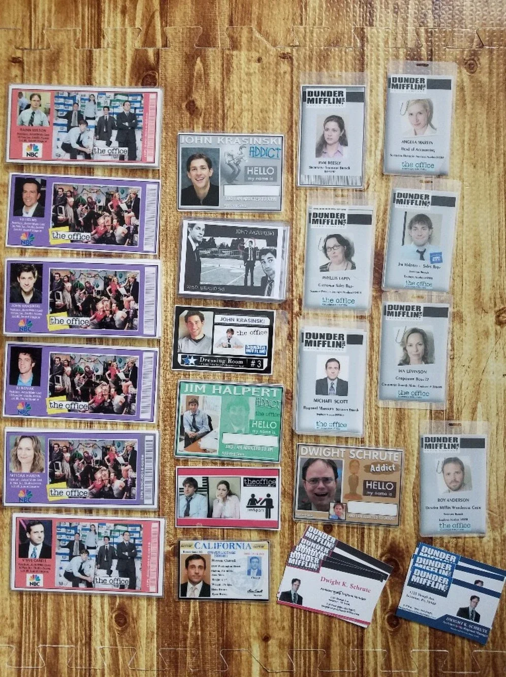 The Office TV Show Character Badge Card Lot - Party Supplies Funny Universal NBC